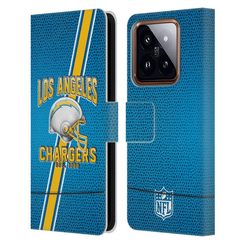 NFL Los Angeles Chargers Logo Art Football Stripes Leather Book Wallet Case Cover For Xiaomi 14