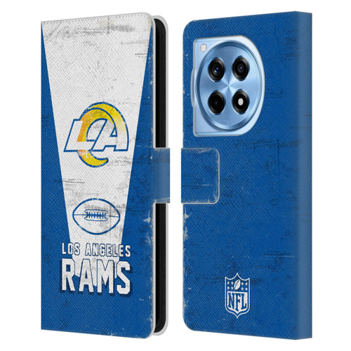 NFL Los Angeles Rams Logo Art Banner 100th Leather Book Wallet Case Cover For OnePlus 12R