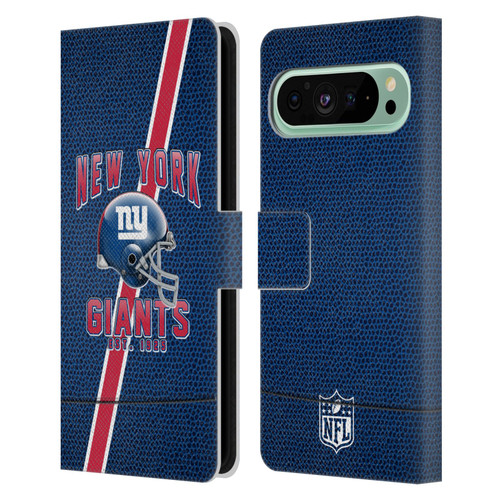 NFL New York Giants Logo Art Football Stripes Leather Book Wallet Case Cover For Google Pixel 9 Pro XL
