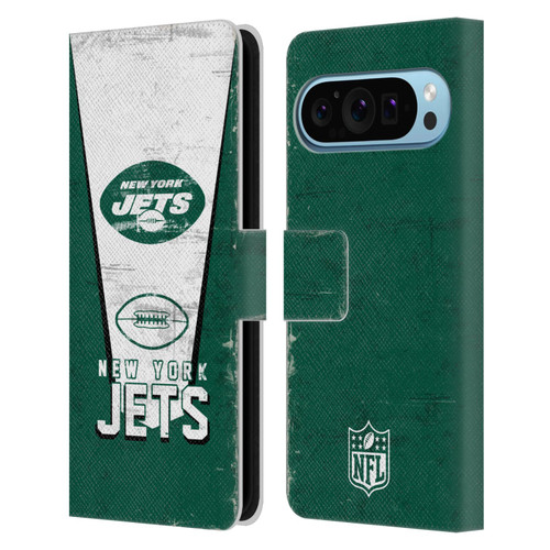NFL New York Jets Logo Art Banner Leather Book Wallet Case Cover For Google Pixel 9 / Pixel 9 Pro