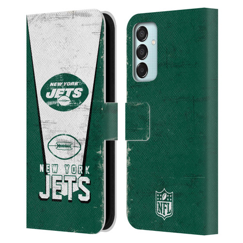 NFL New York Jets Logo Art Banner Leather Book Wallet Case Cover For Samsung Galaxy M15/F15 5G