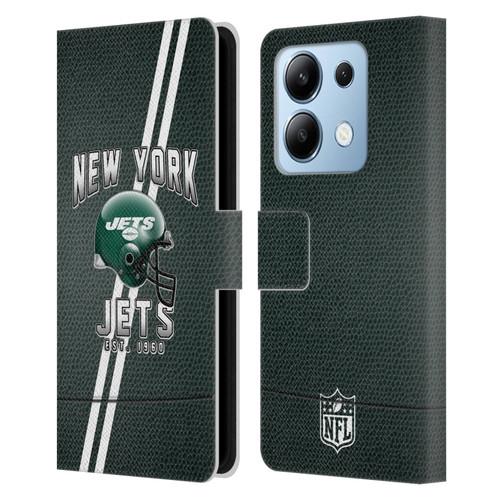 NFL New York Jets Logo Art Football Stripes Leather Book Wallet Case Cover For Xiaomi Redmi Note 13/13 Pro 5G