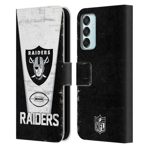 NFL Las Vegas Raiders Logo Art Banner 100th Leather Book Wallet Case Cover For Samsung Galaxy M15/F15 5G