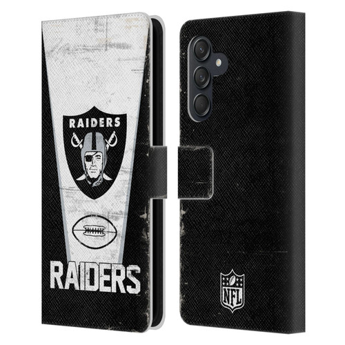 NFL Las Vegas Raiders Logo Art Banner 100th Leather Book Wallet Case Cover For Samsung Galaxy M55 5G