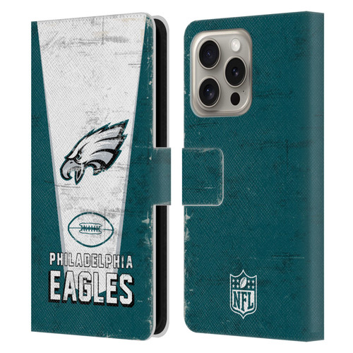 NFL Philadelphia Eagles Logo Art Banner Leather Book Wallet Case Cover For Apple iPhone 16 Pro