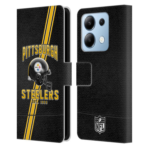 NFL Pittsburgh Steelers Logo Art Football Stripes Leather Book Wallet Case Cover For Xiaomi Redmi Note 13/13 Pro 5G