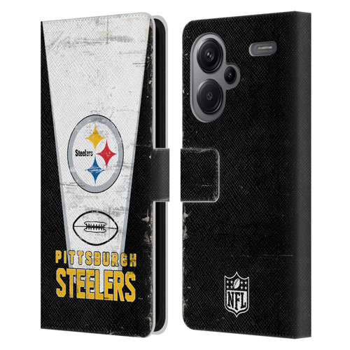 NFL Pittsburgh Steelers Logo Art Banner Leather Book Wallet Case Cover For Xiaomi Redmi Note 13 Pro Plus 5G