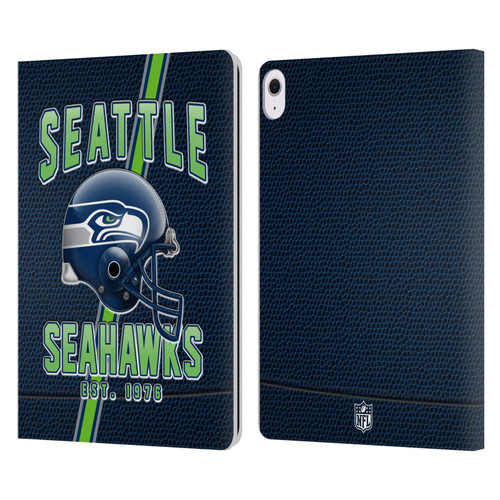 NFL Seattle Seahawks Logo Art Football Stripes Leather Book Wallet Case Cover For Apple iPad Air 13 2024