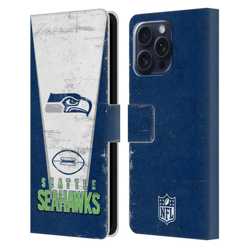 NFL Seattle Seahawks Logo Art Banner Leather Book Wallet Case Cover For Apple iPhone 16 Pro Max