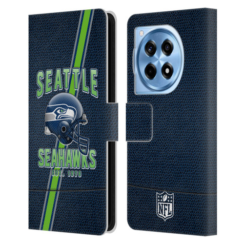 NFL Seattle Seahawks Logo Art Football Stripes Leather Book Wallet Case Cover For OnePlus 12R