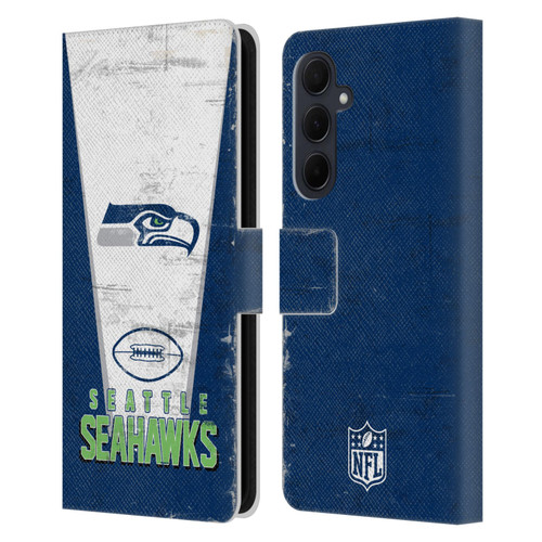 NFL Seattle Seahawks Logo Art Banner Leather Book Wallet Case Cover For Samsung Galaxy A35 5G