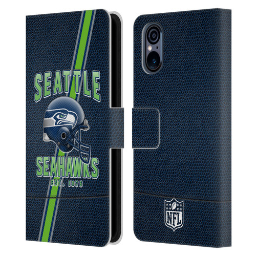 NFL Seattle Seahawks Logo Art Football Stripes Leather Book Wallet Case Cover For Sony Xperia 5 V 5G