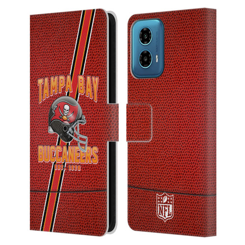 NFL Tampa Bay Buccaneers Logo Art Football Stripes Leather Book Wallet Case Cover For Motorola Moto G34 5G
