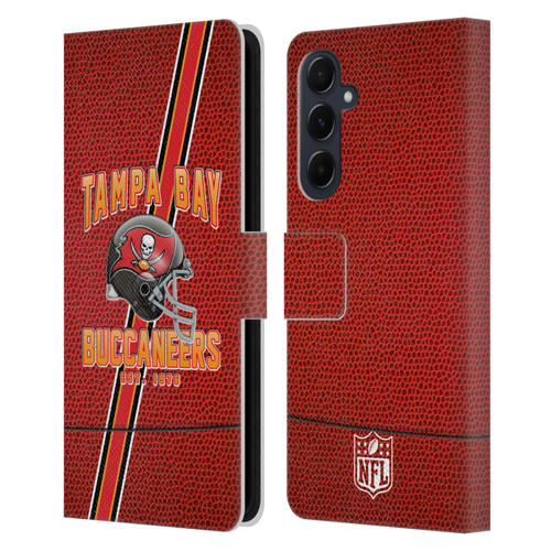 NFL Tampa Bay Buccaneers Logo Art Football Stripes Leather Book Wallet Case Cover For Samsung Galaxy A55 5G