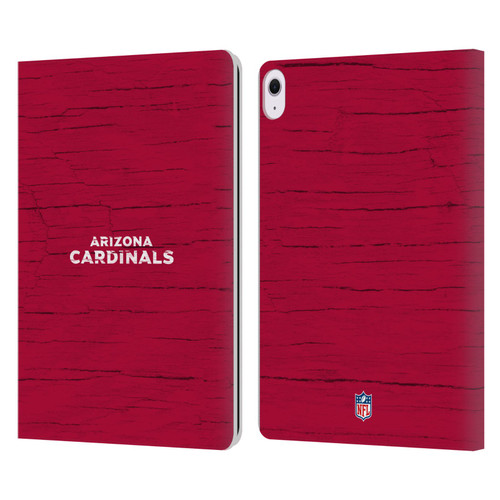 NFL Arizona Cardinals Logo Distressed Look Leather Book Wallet Case Cover For Apple iPad Air 13 2024