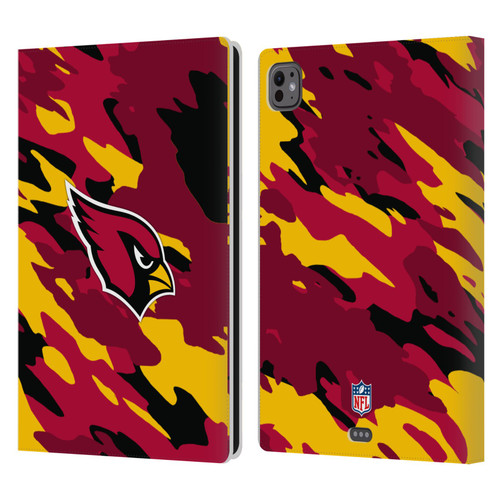 NFL Arizona Cardinals Logo Camou Leather Book Wallet Case Cover For Apple iPad Pro 11 M4 2024