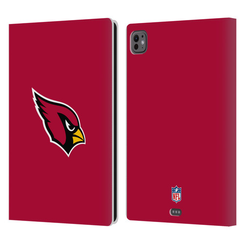 NFL Arizona Cardinals Logo Plain Leather Book Wallet Case Cover For Apple iPad Pro 11 M4 2024