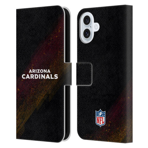 NFL Arizona Cardinals Logo Blur Leather Book Wallet Case Cover For Apple iPhone 16 Plus