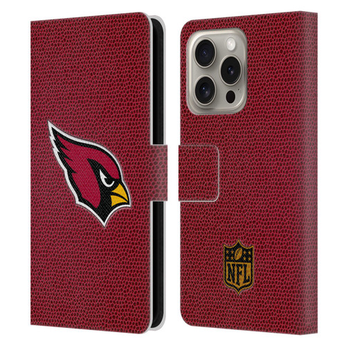 NFL Arizona Cardinals Logo Football Leather Book Wallet Case Cover For Apple iPhone 16 Pro