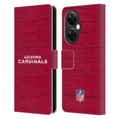 NFL Arizona Cardinals Logo Distressed Look Leather Book Wallet Case Cover For OnePlus Nord CE 3 Lite 5G