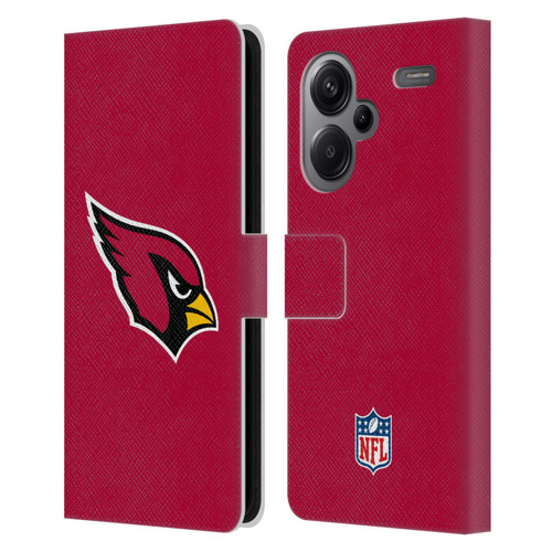 NFL Arizona Cardinals Logo Plain Leather Book Wallet Case Cover For Xiaomi Redmi Note 13 Pro Plus 5G