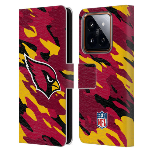 NFL Arizona Cardinals Logo Camou Leather Book Wallet Case Cover For Xiaomi 14
