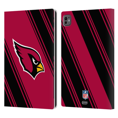 NFL Arizona Cardinals Artwork Stripes Leather Book Wallet Case Cover For Apple iPad Pro 11 M4 2024