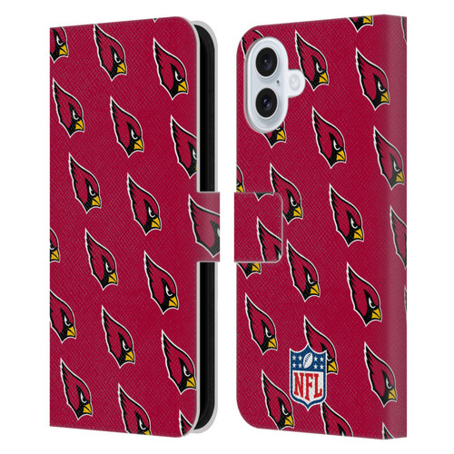 NFL Arizona Cardinals Artwork Patterns Leather Book Wallet Case Cover For Apple iPhone 16 Plus
