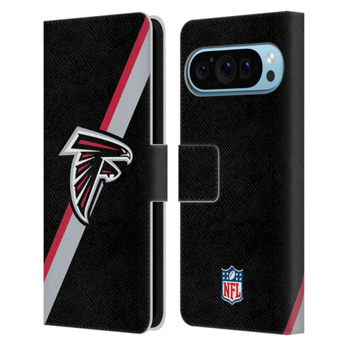 NFL Atlanta Falcons Logo Stripes Leather Book Wallet Case Cover For Google Pixel 9 / Pixel 9 Pro