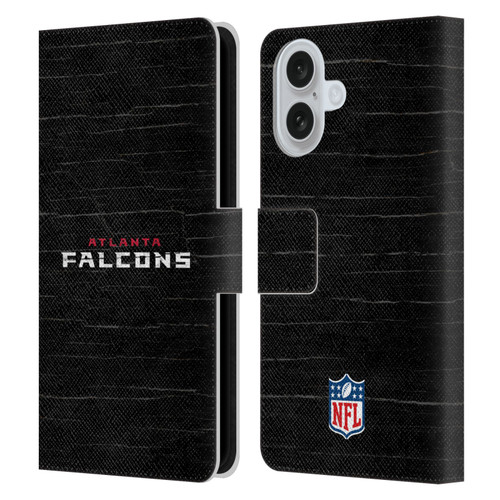 NFL Atlanta Falcons Logo Distressed Look Leather Book Wallet Case Cover For Apple iPhone 16