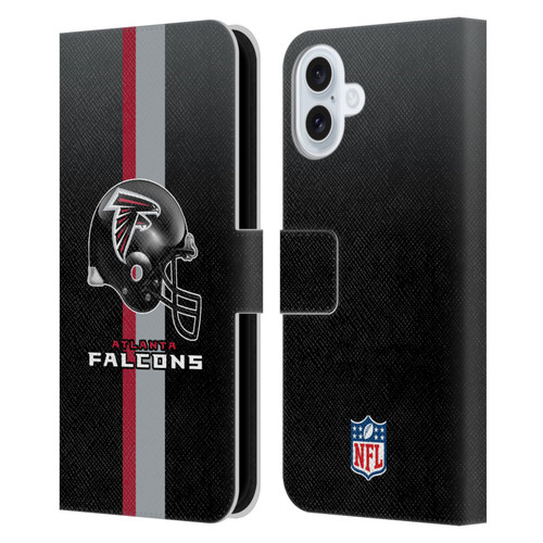 NFL Atlanta Falcons Logo Helmet Leather Book Wallet Case Cover For Apple iPhone 16 Plus