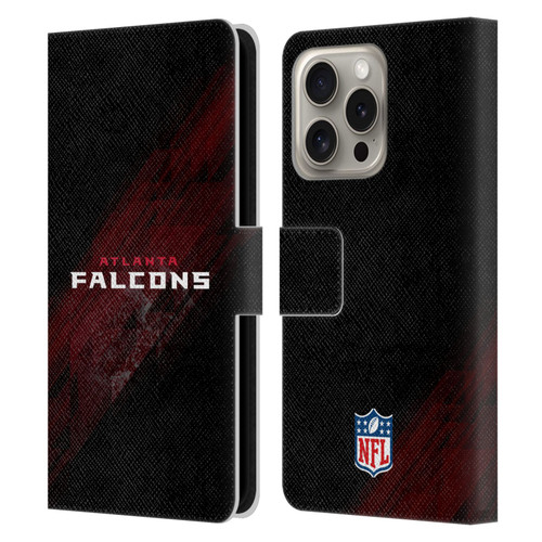NFL Atlanta Falcons Logo Blur Leather Book Wallet Case Cover For Apple iPhone 16 Pro