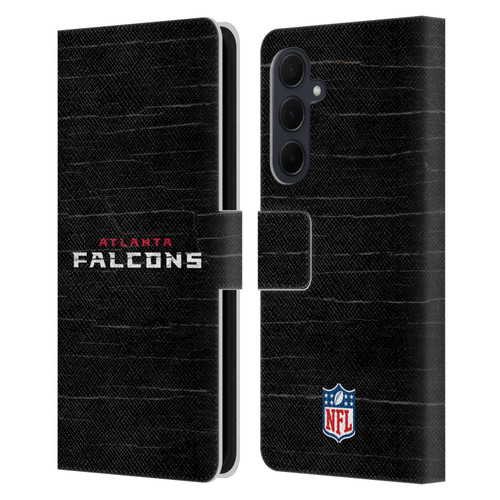 NFL Atlanta Falcons Logo Distressed Look Leather Book Wallet Case Cover For Samsung Galaxy A35 5G