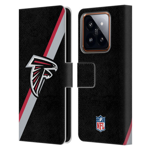 NFL Atlanta Falcons Logo Stripes Leather Book Wallet Case Cover For Xiaomi 14