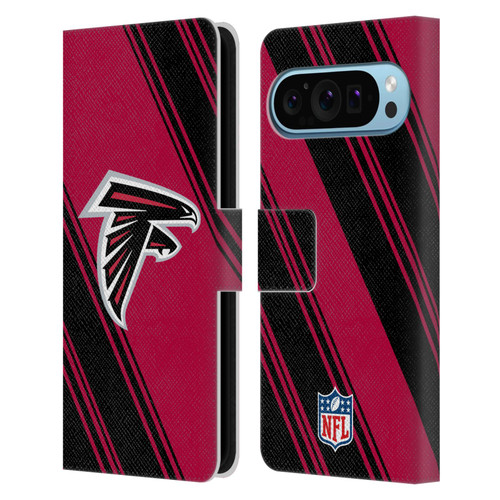 NFL Atlanta Falcons Artwork Stripes Leather Book Wallet Case Cover For Google Pixel 9 / Pixel 9 Pro