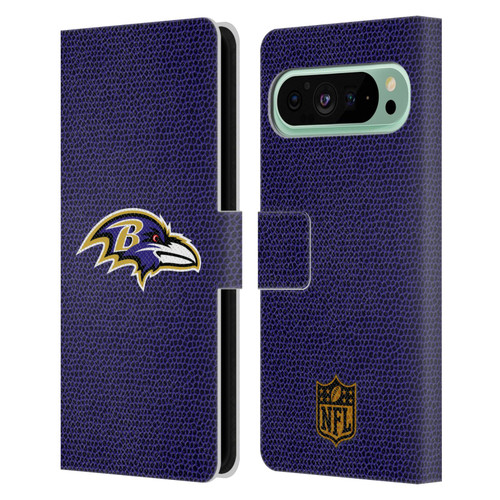 NFL Baltimore Ravens Logo Football Leather Book Wallet Case Cover For Google Pixel 9 Pro XL