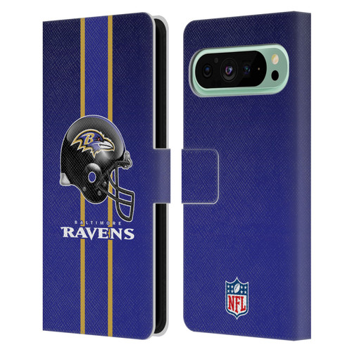 NFL Baltimore Ravens Logo Helmet Leather Book Wallet Case Cover For Google Pixel 9 Pro XL