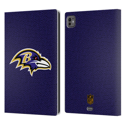 NFL Baltimore Ravens Logo Football Leather Book Wallet Case Cover For Apple iPad Pro 11 M4 2024