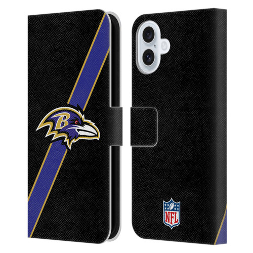 NFL Baltimore Ravens Logo Stripes Leather Book Wallet Case Cover For Apple iPhone 16 Plus NFL Baltimore Ravens Logo Stripes Leather Book Wallet Case Cover For Apple iPhone 16 Plus