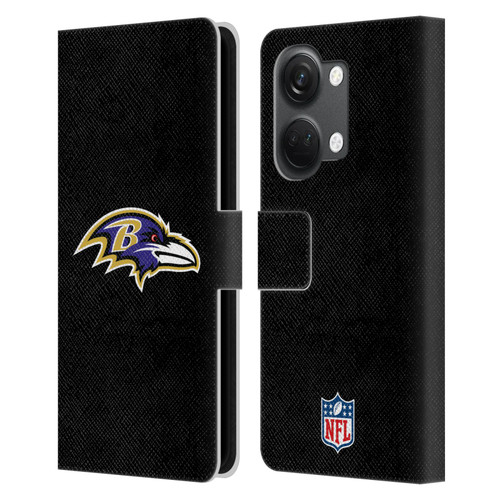 NFL Baltimore Ravens Logo Plain Leather Book Wallet Case Cover For OnePlus Nord 3 5G