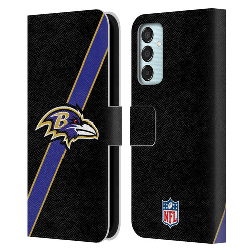 NFL Baltimore Ravens Logo Stripes Leather Book Wallet Case Cover For Samsung Galaxy M15/F15 5G