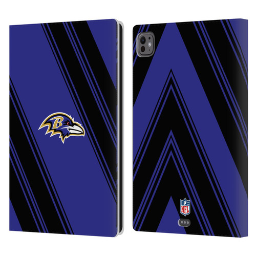NFL Baltimore Ravens Artwork Stripes Leather Book Wallet Case Cover For Apple iPad Pro 11 M4 2024