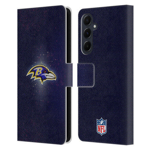 NFL Baltimore Ravens Artwork LED Leather Book Wallet Case Cover For Samsung Galaxy A55 5G
