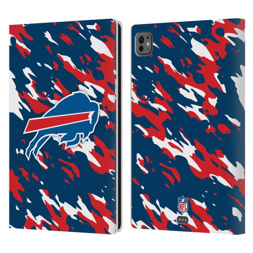 NFL Buffalo Bills Logo Camou Leather Book Wallet Case Cover For Apple iPad Pro 11 M4 2024
