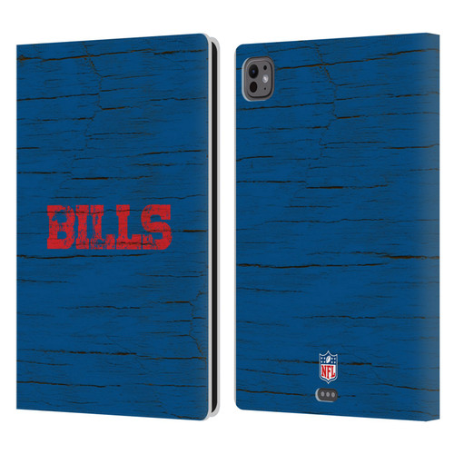 NFL Buffalo Bills Logo Distressed Look Leather Book Wallet Case Cover For Apple iPad Pro 11 M4 2024