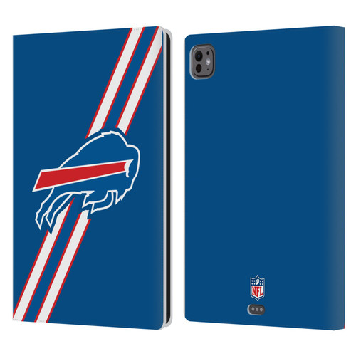 NFL Buffalo Bills Logo Stripes Leather Book Wallet Case Cover For Apple iPad Pro 11 M4 2024