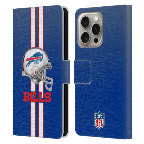NFL Buffalo Bills Logo Helmet Leather Book Wallet Case Cover For Apple iPhone 16 Pro