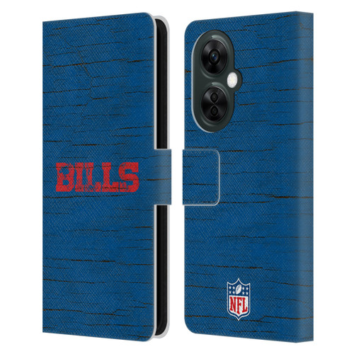 NFL Buffalo Bills Logo Distressed Look Leather Book Wallet Case Cover For OnePlus Nord CE 3 Lite 5G