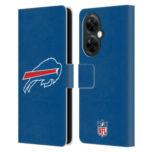 NFL Buffalo Bills Logo Plain Leather Book Wallet Case Cover For OnePlus Nord CE 3 Lite 5G