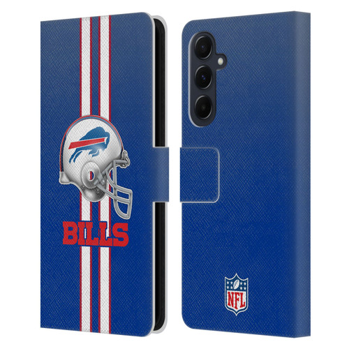 NFL Buffalo Bills Logo Helmet Leather Book Wallet Case Cover For Samsung Galaxy A55 5G